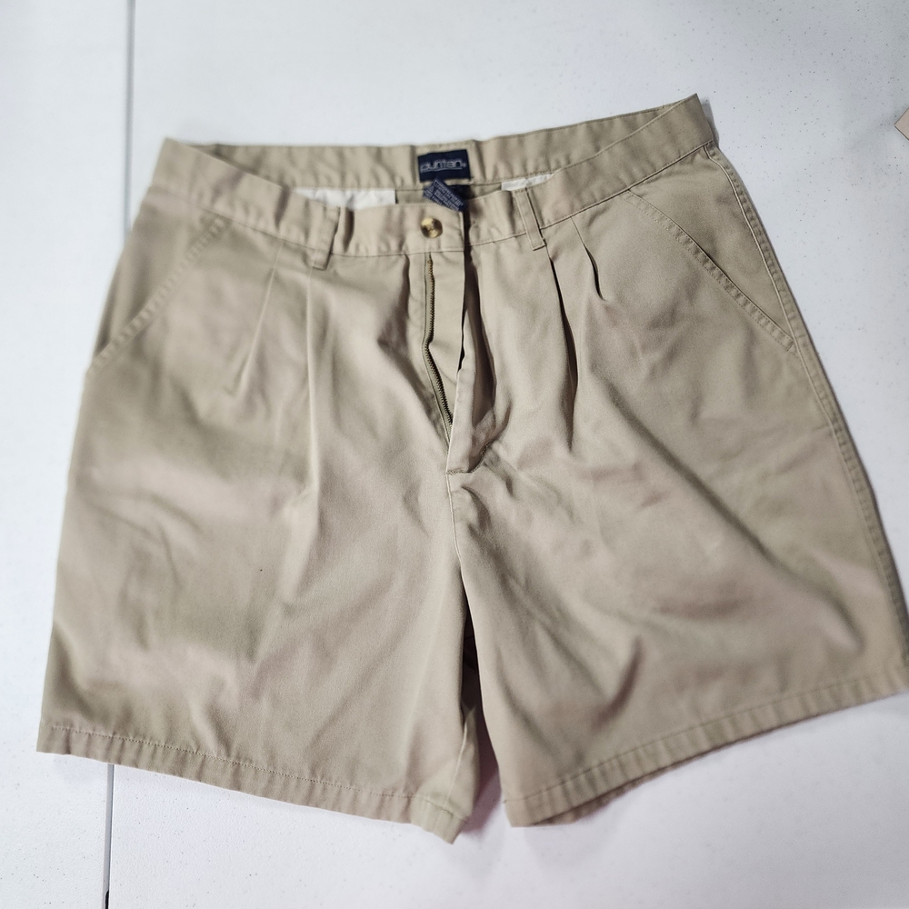 Puritan Tan Flat Front Shorts Classic Summer Style